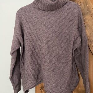 Simply Vera Vera Wang Lavender Cowl Neck Metallic Speckled Sweater NWT